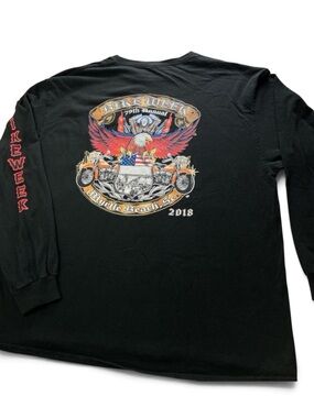 Motorcycle 2018 Bike Week Myrtle Beach long sleeve black Graphic T shirt XL